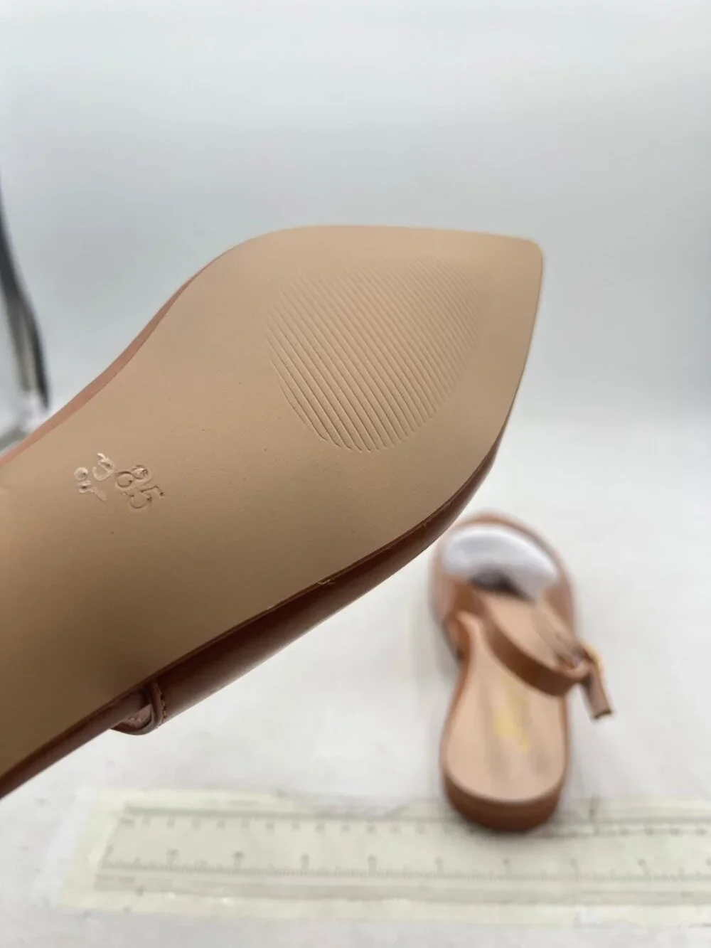 FOWT Brown Pointed Toe Slingback Buckle Comfort Casual Daily Mules Shoes